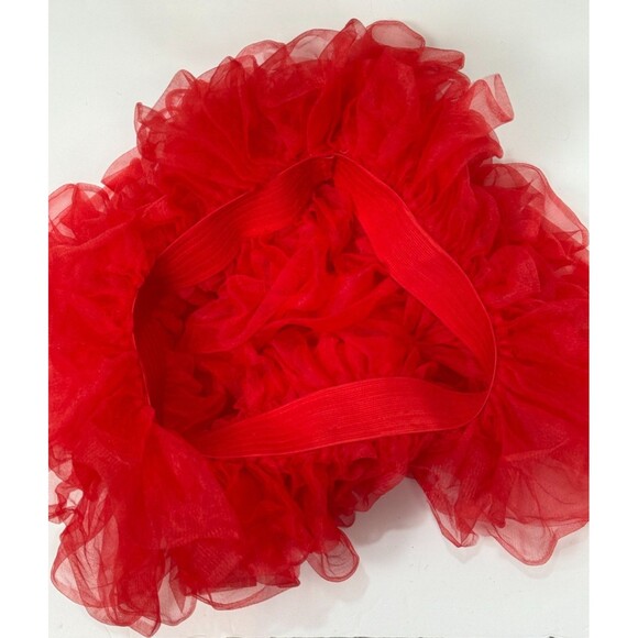 Bright Red Tutu Skirt Mini Ruffle Layer‎ Tulle Cosplay Rave Costume Lightweight - Picture 3 of 3